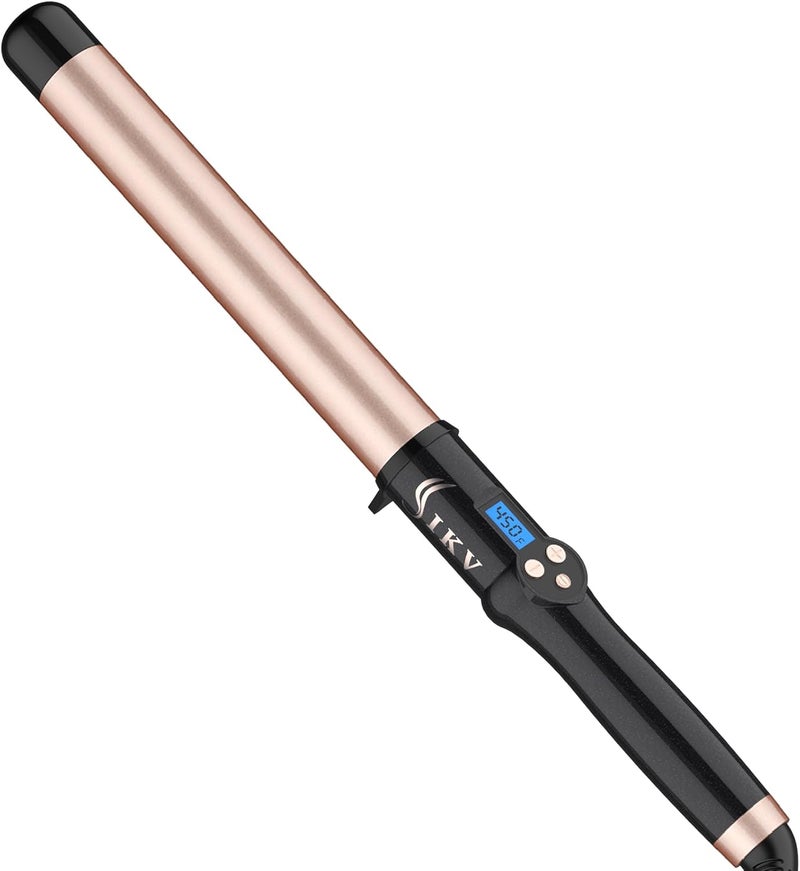 IKV 1 1/4 Inch Curling Wand Ceramic Long Barrel,1.25 Inch Curling Wand Iron for Long Hair,Dual Voltage Hair Curling Wand - Image 1